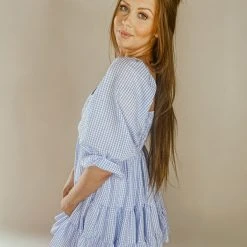 Mable August Gingham Babydoll Dress