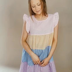 BiBi Dresses Sunny Colorblock Tiered Dress