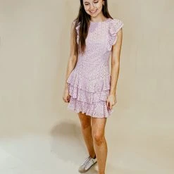 Idem Ditto Jamie Eyelet Ruffle Dress Dresses