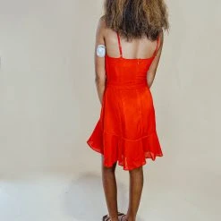 Peach Love Nicole Ruffle Wrap Dress Dresses