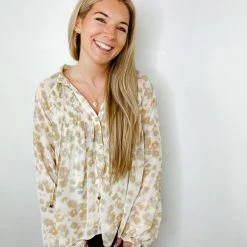 Entro Tops June Floral Smocked Blouse