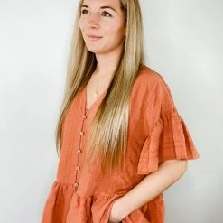 Entro Tops Quinn Button Up Babydoll Top