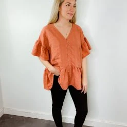 Entro Tops Quinn Button Up Babydoll Top