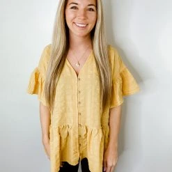 Entro Tops Quinn Button Up Babydoll Top