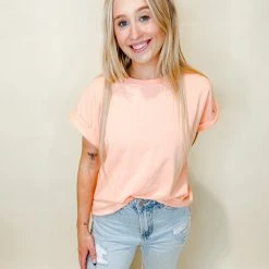 She + Sky Morgan Knit Tee Shirt Tops