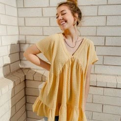 Entro Birdie Knit Babydoll Top - Stylish & Comfortable Women's Tops 12 Entro Birdie Knit Babydoll Top Tops