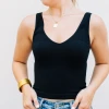 NikiBiki V Neck Ribbed Crop Top