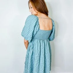 By Together Blue Dream Gingham Dress