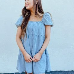 Cloud Ten Cheyenne Denim Babydoll Dress