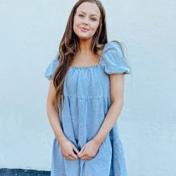 Cloud Ten Cheyenne Denim Babydoll Dress