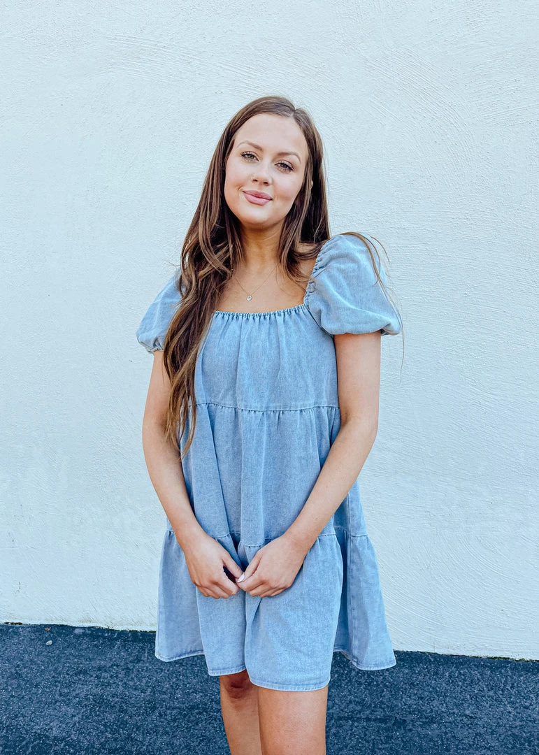 Cloud Ten Cheyenne Denim Babydoll Dress - Stylish & Comfortable Women's Dress 3 Cloud Ten Cheyenne Denim Babydoll Dress