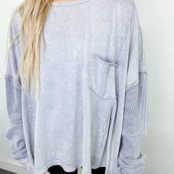 Fantastic Fawn Chrissy Mineral Wash Knit Top