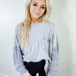 Fantastic Fawn Chrissy Mineral Wash Knit Top