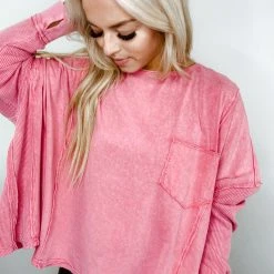 Fantastic Fawn Chrissy Mineral Wash Knit Top