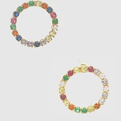 TRENDY Wholesale Cubic Zirconia Circle Delicate Stud Earrings