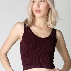 NikiBiki Vintage Wash V Neck Crop Top