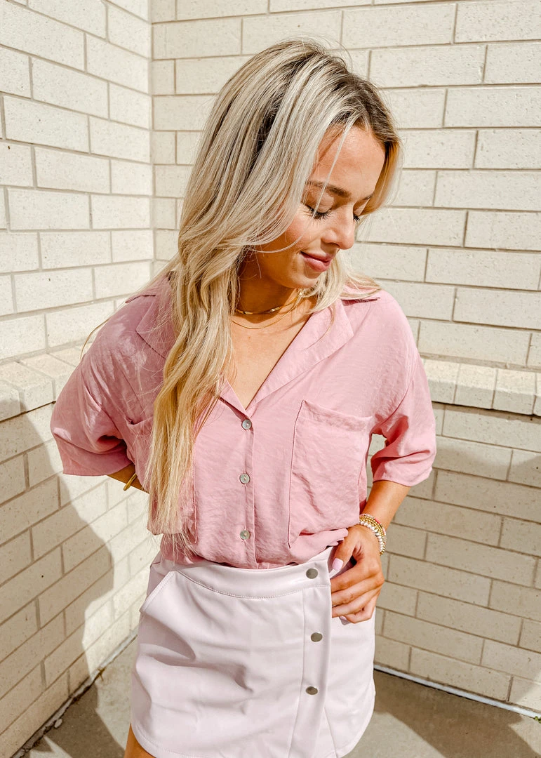 Peach Love Dixie Button Up Top - Stylish Women's Blouse for Casual & Formal Wear 3 Peach Love Dixie Button Up Top