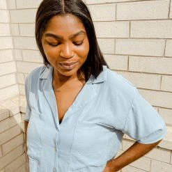 Peach Love Dixie Button Up Top