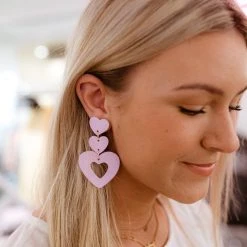 TRENDY Wholesale Jewelry Clay Heart Dangle Earrings