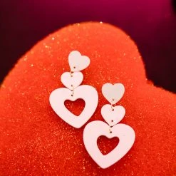 TRENDY Wholesale Jewelry Clay Heart Dangle Earrings