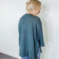 Umgee Sophie Oversized Waffle Knit Top Tops