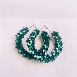 Golden Stella Jewelry Flower Sequin Hoops - Stylish Earrings for Women 11 Golden Stella Jewelry Flower Sequin Hoops