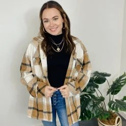 Entro Rebecca Oversized Plaid Jacket Tops