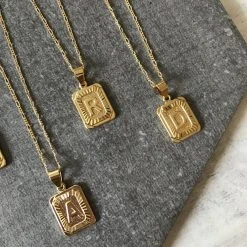 Bracha Initial Card Necklace