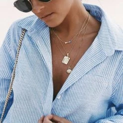 Bracha Initial Card Necklace