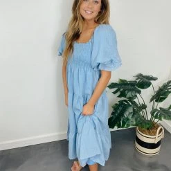 &Merci Robin Smocked Midi Dress Dresses