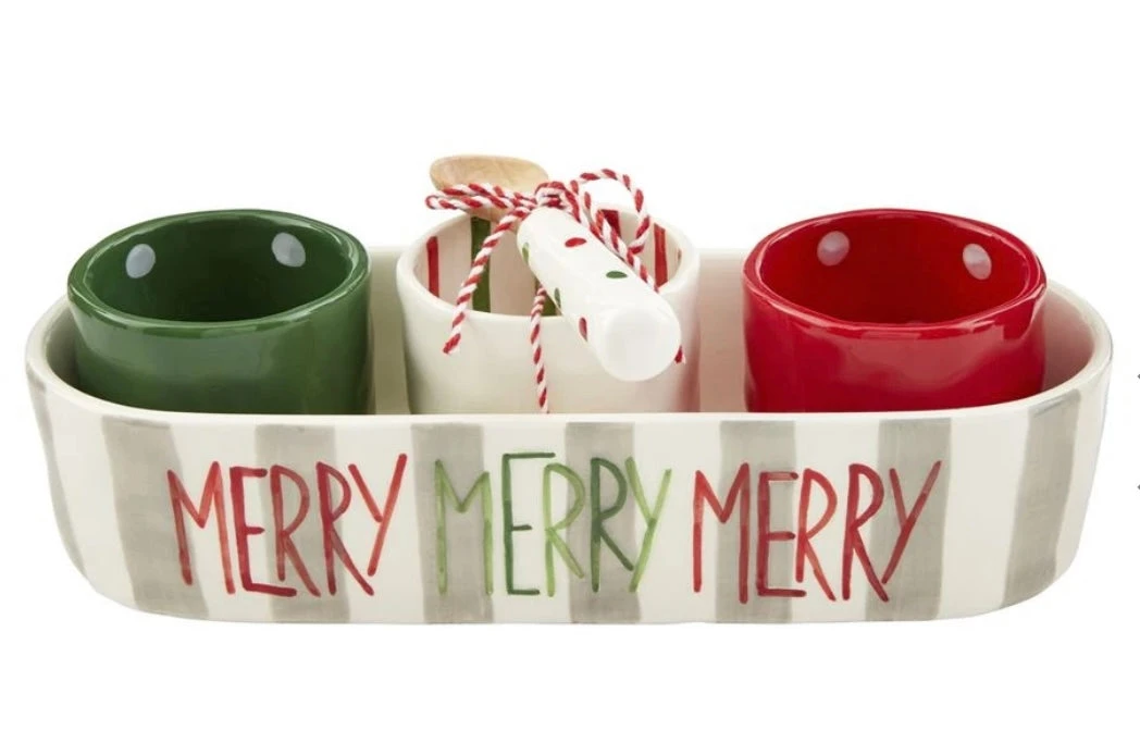 Mudpie Lifestyle Merry Dip and Cracker Set - Perfect for Entertaining 3 Mudpie Lifestyle Merry Dip And Cracker Set