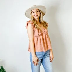 2.7 August Apparel Tops Lori Babydoll Top