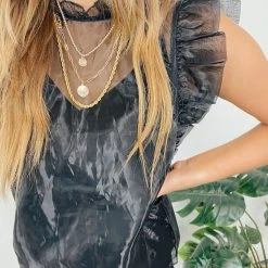 Entro This Moment Flutter Sleeve Top Tops