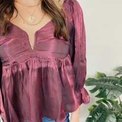 Entro Tops Lights Up Iridescent Babydoll Top