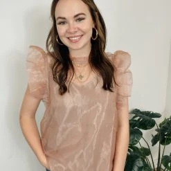 Entro This Moment Flutter Sleeve Top Tops