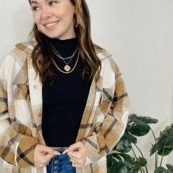 Entro Rebecca Oversized Plaid Jacket Tops