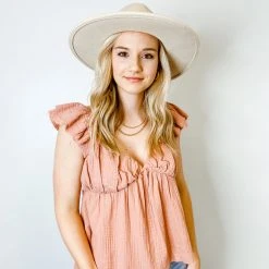 2.7 August Apparel Tops Lori Babydoll Top