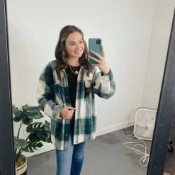 Entro Rebecca Oversized Plaid Jacket Tops