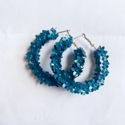 Golden Stella Jewelry Flower Sequin Hoops - Stylish Earrings for Women 8 Golden Stella Jewelry Flower Sequin Hoops