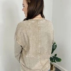 Mono B Aubrey Mineral Wash Pullover Top
