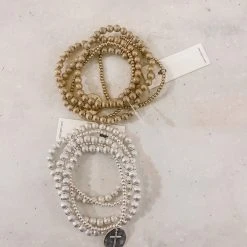 Golden Stella Textured Ball Layered Bracelet