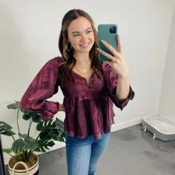 Entro Tops Lights Up Iridescent Babydoll Top