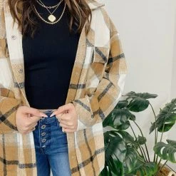 Entro Rebecca Oversized Plaid Jacket Tops