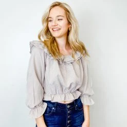 HYFVE Tops Gingham Off The Shoulder Top