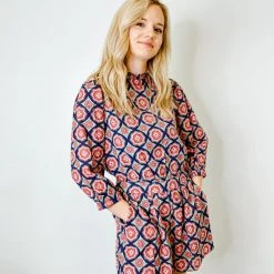 THML Rompers Jessica Mock Neck Printed Romper