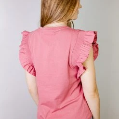 2.7 August Apparel Tops Keaton Ruffle Sleeve Top