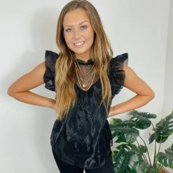 Entro This Moment Flutter Sleeve Top Tops