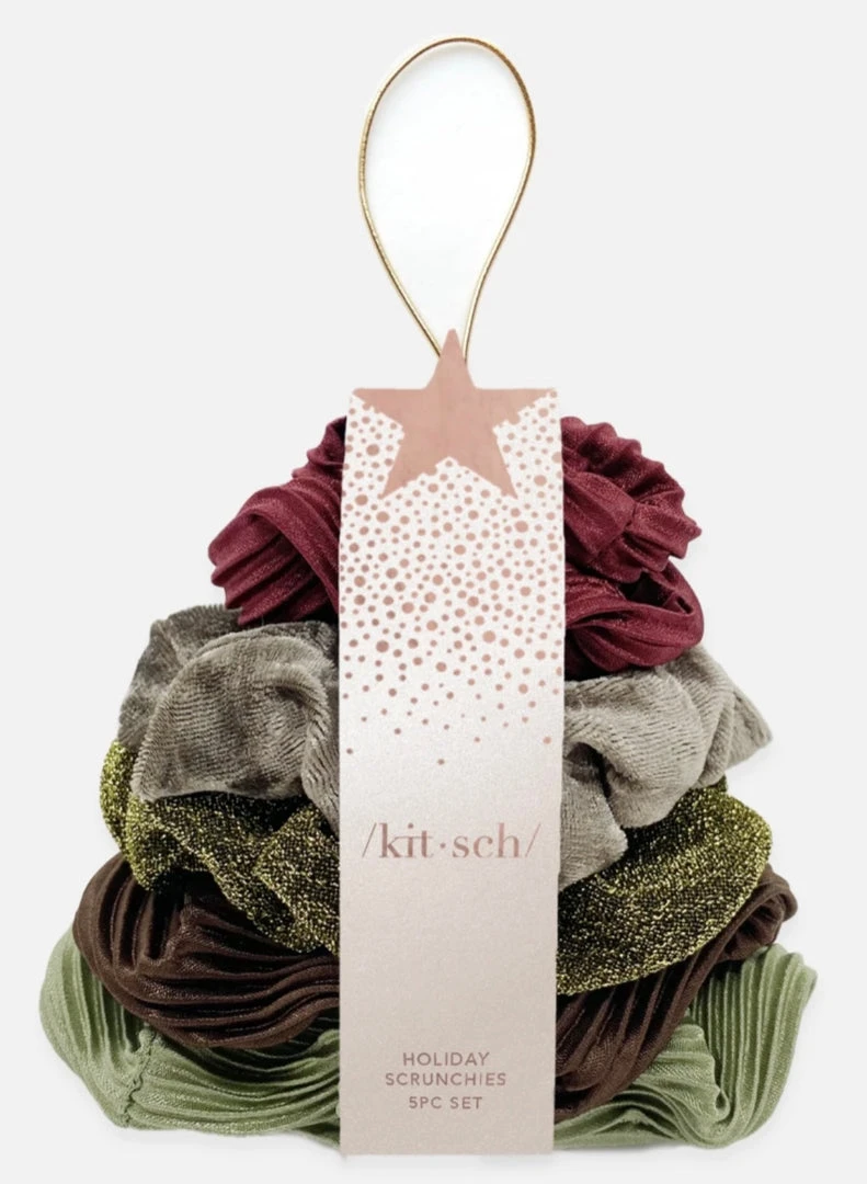 Kitsch Holiday Scrunchie Set - Festive Hair Accessories for Women & Teens 3 Kitsch Holiday Scrunchie Set