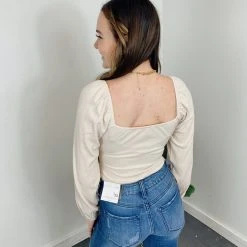 Le Lis Tops Sweetheart Long Sleeve Bodysuit