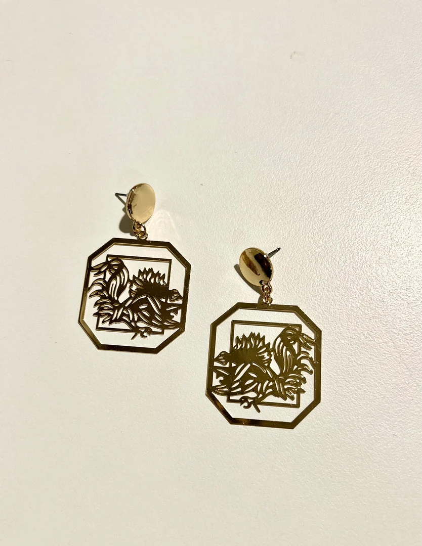 Golden Stella Metal Gameday Cutout Earrings - Game Day Collection Jewelry 4 Golden Stella Metal Gameday Cutout Earrings